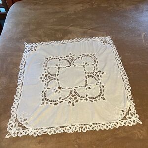 Vintage Battenberg lace table tops & runner